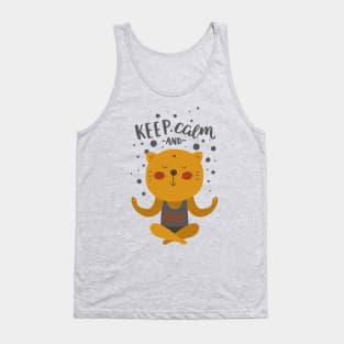 Keep Calm And Meditate - Love CARTOON CAT 1 Tank Top